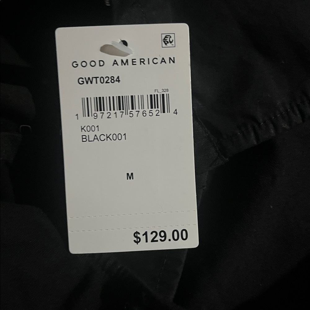 Good American Black Square-Neck Zip Front Corset Top - Picture 7 of 8